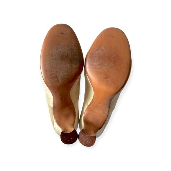Saks Fifth Avenue 'Debutante Fashions' Ivory Satin Heels – Circa‎ 1950s, 5C - Picture 8 of 13
